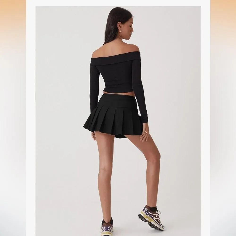 Papaya Black Pleated Tennis Style Mini Skirt Size XS